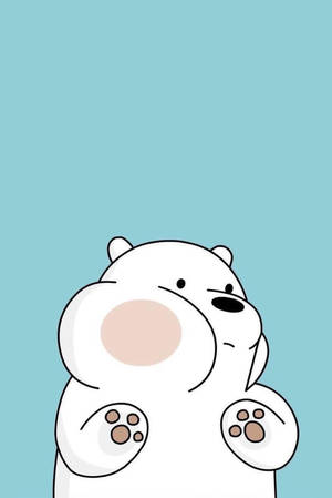 Ice Bear Cartoon Pressed Against Glass Wallpaper