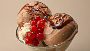 Ice Cream Cherries Wallpaper