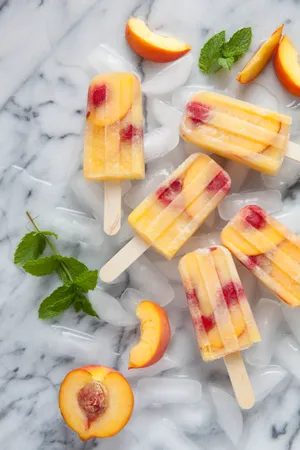 Ice Cream With Peach Slices Wallpaper