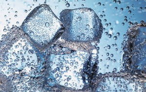 Ice Cube Water Droplets Wallpaper