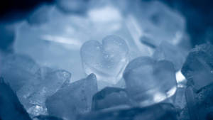 Ice Heart Blue Aesthetic Pc Wallpaper