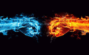 Ice Versus Fire Boxing Fist Wallpaper