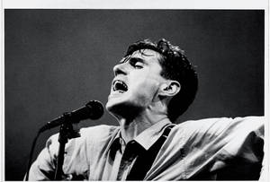 Iconic Black And White Image Of David Byrne Wallpaper