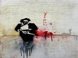 Iconic Horror Unleashed - Abstract Art Of Leatherface Wallpaper