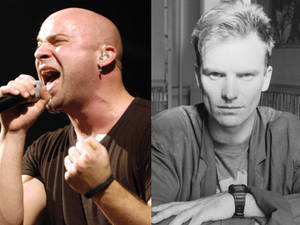 Iconic Musician Sting Composing Alongside Musician David Draiman Wallpaper