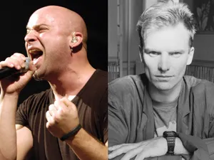 Iconic Musician Sting Composing Alongside Musician David Draiman Wallpaper