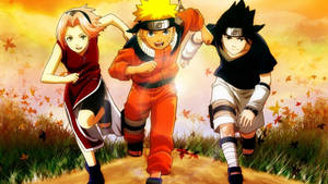 Iconic Naruto And Team 7 Poster Wallpaper