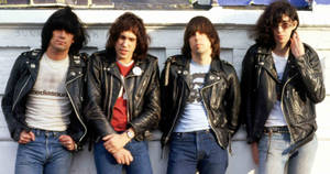 Iconic Ramones Band During A 1974 Photoshoot Wallpaper