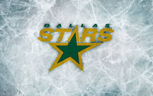Icy Encounter With Dallas Stars Logo Wallpaper