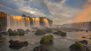 Iguazu Falls Towering Cliff Wallpaper