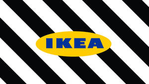 Ikea Logo Black And White Stripes Wallpaper