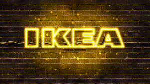 Ikea Logo Yellow Led Brick Wallpaper