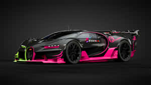 Illuminate The Night With A Neon Bugatti Wallpaper