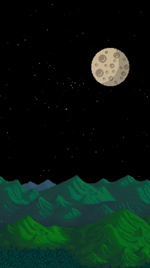 Illuminate Your Night With A Full Moon In Stardew Valley Wallpaper