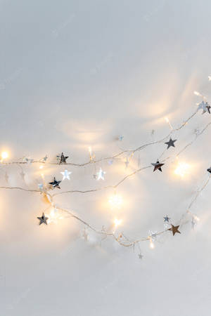 Illuminate Your Walls And Get Aesthetic Lighting With Fairy Lights Wallpaper