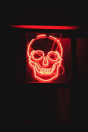 Illuminate Your World With A Neon Skull Wallpaper