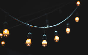 Illuminated Fairy Light Bulbs Wallpaper