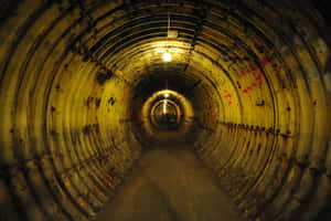 Illuminated Underground Tunnel Wallpaper