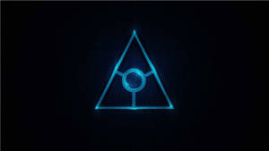 Illuminati Minimalist Blue Triangle Wallpaper