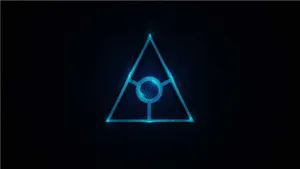 Illuminati Minimalist Blue Triangle Wallpaper