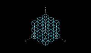 Illusion Cubes With Lines Wallpaper