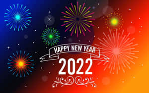 Illustrated Fireworks New Year 2022 Wallpaper