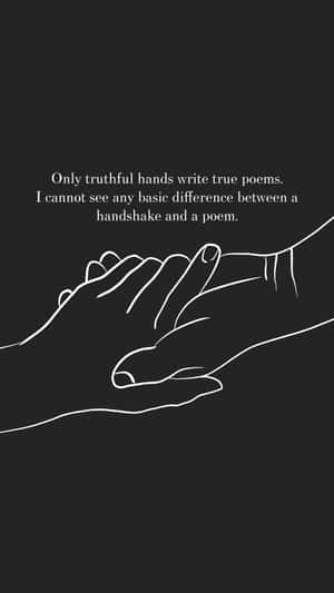 Illustration Of A Handshake With Inspirational Quote Wallpaper