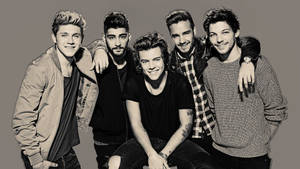 Image 5 Members Of One Direction Pose For The Band's Iconic Greyscale Photo Wallpaper