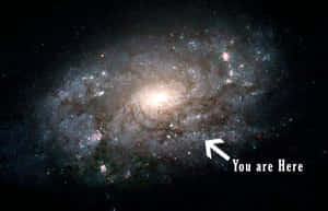 Image A Cosmic Transformation Of You In A Bright, Colorful You Are Here Galaxy Wallpaper