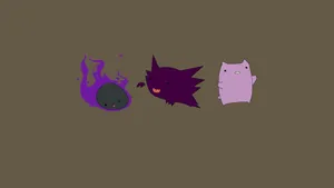 Image A Purrloined Gengar In Minimalistic Surroundings Wallpaper