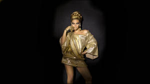 Image Beyonce Stunned In A Gold Dress Wallpaper