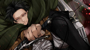 Image Captain Levi Ackerman Falling Through Air Wallpaper