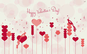 Image Celebrate Valentine's Day With Hearts And Lovebirds Wallpaper