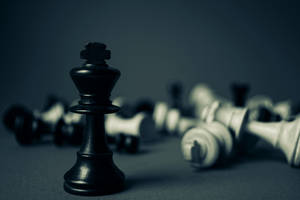 Image Chess Pieces In Black Screen Wallpaper