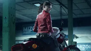 Image Claire Redfield Defending Against A Zombie Attack Wallpaper