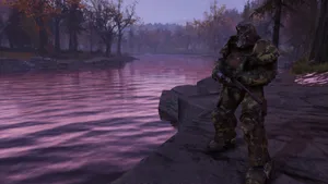 Image Explore The Post-apocalyptic Wasteland In The Power Armor Wallpaper