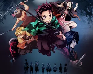 Image Get Access To Anywhere With The Portable Demon Slayer Laptop Wallpaper