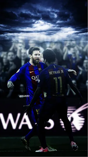 Image Messi And Neymar Embrace Wallpaper