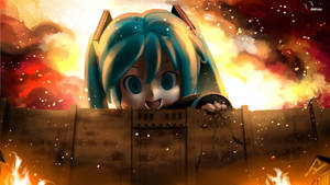 Image Miku Hatsune Meets Eren Yeager In Attack On Titan Wallpaper