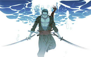 Image Roronoa Zoro Battling His Enemy In The Ocean Wallpaper