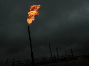 Impactful Flames At A Natural Gas Site Wallpaper