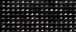 Impressive Sneaker Collection In Display Cabinet Wallpaper