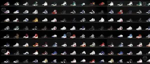 Impressive Sneaker Collection In Display Cabinet Wallpaper