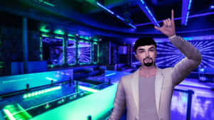 Imvu Guy At Neon Bar Wallpaper