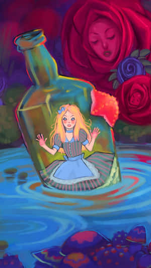 In A Bottle Alice Wonderland Aesthetic Wallpaper