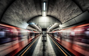 In Between Subway Tunnel Wallpaper