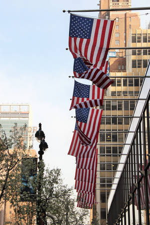 Independence Day American Flags Wallpaper