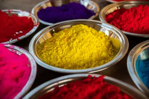 India Holi Gulal Dyes In Basins Wallpaper