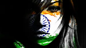 Indian Flag On Face Painting Wallpaper