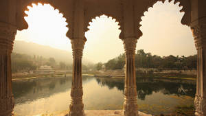 Indian Pillars In Palace Wallpaper